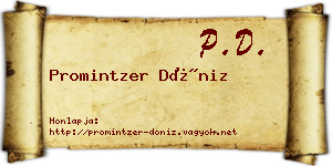 Promintzer Döniz névjegykártya